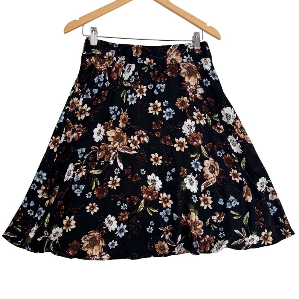 Philosophy‎ Republic Clothing Floral A-Line Skirt Black Brown Blue Small NWT
